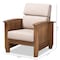 Baxton Studio Charlotte Taupe Upholstered Walnut Finished Wood 1-Seater Lounge Chair 162-9797 - alternate 6